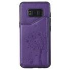 For Galaxy S8 Cat Tree Embossing Pattern Shockproof Protective Case with Card Slots & Photo Frame(Purple) - 2