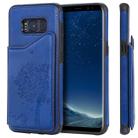 For Galaxy S8 Cat Tree Embossing Pattern Shockproof Protective Case with Card Slots & Photo Frame(Blue) - 1