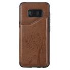 For Galaxy S8 Cat Tree Embossing Pattern Shockproof Protective Case with Card Slots & Photo Frame(Brown) - 2