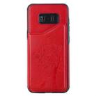 For Galaxy S8 Cat Tree Embossing Pattern Shockproof Protective Case with Card Slots & Photo Frame(Red) - 2