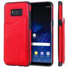 For Galaxy S8+ Cat Tree Embossing Pattern Shockproof Protective Case with Card Slots & Photo Frame(Red) - 1