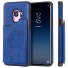 For Galaxy S9 Cat Tree Embossing Pattern Shockproof Protective Case with Card Slots & Photo Frame(Blue) - 1