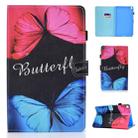 For Galaxy Tab A 8.0 (2019) P200 Colored Drawing Stitching Horizontal Flip Leather Case, with Holder & Card Slots(Butterfly Love) - 1