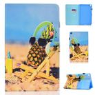 For Galaxy Tab A 8.0 (2019) P200 Colored Drawing Stitching Horizontal Flip Leather Case, with Holder & Card Slots(Pineapple) - 1