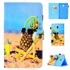 For Galaxy Tab A 8.0 (2017) T380 Colored Drawing Stitching Horizontal Flip Leather Case, with Holder & Card Slots(Pineapple) - 1