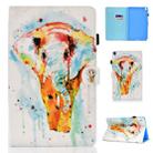 For Galaxy Tab A 10.1 (2019) T510 Colored Drawing Stitching Horizontal Flip Leather Case, with Holder & Card Slots(Watercolor Elephant) - 1