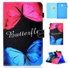 For Galaxy Tab A 10.5 T590 Colored Drawing Stitching Horizontal Flip Leather Case, with Holder & Card Slots(Butterfly Love) - 1