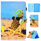 For Galaxy Tab S4 10.5 T830 Colored Drawing Stitching Horizontal Flip Leather Case, with Holder & Card Slots(Pineapple) - 1