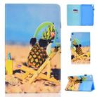 For Galaxy Tab S5e T720 Colored Drawing Stitching Horizontal Flip Leather Case, with Holder & Card Slots(Pineapple) - 1