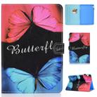 For Huawei MediaPad T5 Colored Drawing Stitching Horizontal Flip Leather Case, with Holder & Card Slots(Butterfly Love) - 1