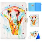 For iPad air / air 2 9.7 Colored Drawing Stitching Horizontal Flip Leather Case, with Holder & Card Slots(Watercolor Elephant) - 1