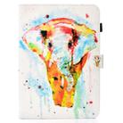 For iPad air / air 2 9.7 Colored Drawing Stitching Horizontal Flip Leather Case, with Holder & Card Slots(Watercolor Elephant) - 2