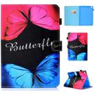 For iPad air / air 2 9.7 Colored Drawing Stitching Horizontal Flip Leather Case, with Holder & Card Slots(Butterfly Love) - 1