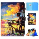 For iPad air / air 2 9.7 Colored Drawing Stitching Horizontal Flip Leather Case, with Holder & Card Slots(Bike Boy) - 1