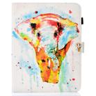 For iPad 2 / 3 / 4 Colored Drawing Stitching Horizontal Flip Leather Case, with Holder & Card Slots(Watercolor Elephant) - 2