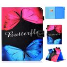 For iPad 2 / 3 / 4 Colored Drawing Stitching Horizontal Flip Leather Case, with Holder & Card Slots(Butterfly Love) - 1