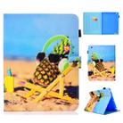 For iPad 2 / 3 / 4 Colored Drawing Stitching Horizontal Flip Leather Case, with Holder & Card Slots(Pineapple) - 1