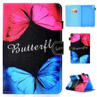 For iPad Mini 1 / 2 / 3 / 4 / 5 Colored Drawing Stitching Horizontal Flip Leather Case, with Holder & Card Slots(Butterfly Love) - 1