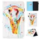 For Amazon Kindle Fire HD 8 Colored Drawing Stitching Horizontal Flip Leather Case, with Holder & Card Slots(Watercolor Elephant) - 1
