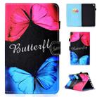 For Amazon Kindle Fire HD 8 Colored Drawing Stitching Horizontal Flip Leather Case, with Holder & Card Slots(Butterfly Love) - 1