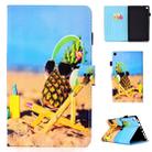 For Amazon Kindle Fire HD 8 Colored Drawing Stitching Horizontal Flip Leather Case, with Holder & Card Slots(Pineapple) - 1