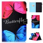 For Amazon Kindle Fire HD 10 Colored Drawing Stitching Horizontal Flip Leather Case, with Holder & Card Slots(Butterfly Love) - 1