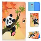 For Galaxy Tab A 8.0 & S Pen (2019) P200 Colored Drawing Stitching Horizontal Flip Leather Case, with Holder & Card Slots(Panda) - 1