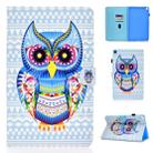 For Galaxy Tab A 8.0 & S Pen (2019) P200 Colored Drawing Stitching Horizontal Flip Leather Case, with Holder & Card Slots(Colored Owl) - 1