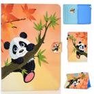 For Huawei MediaPad T5 Colored Drawing Stitching Horizontal Flip Leather Case, with Holder & Card Slots(Panda) - 1