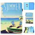 For iPad Pro 10.5 Colored Drawing Stitching Horizontal Flip Leather Case, with Holder & Card Slots(Beach) - 1