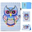 For iPad 5 / 6 / 8 Colored Drawing Stitching Horizontal Flip Leather Case, with Holder & Card Slots(Colored Owl) - 1
