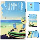 For iPad Mini 1 / 2 / 3 / 4 Colored Drawing Stitching Horizontal Flip Leather Case, with Holder & Card Slots(Beach) - 1
