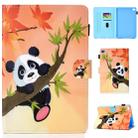 For iPad Mini 1 / 2 / 3 / 4 Colored Drawing Stitching Horizontal Flip Leather Case, with Holder & Card Slots(Panda) - 1