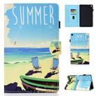 For Amazon Kindle Fire HD 8 Colored Drawing Stitching Horizontal Flip Leather Case, with Holder & Card Slots(Beach) - 1