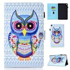 For Amazon Kindle Fire HD 8 Colored Drawing Stitching Horizontal Flip Leather Case, with Holder & Card Slots(Colored Owl) - 1