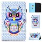 For amazon Kindle Fire HD 10 Colored Drawing Stitching Horizontal Flip Leather Case, with Holder & Card Slots(Colored Owl) - 1