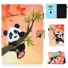 For Kindle Youth Version 2019 Colored Drawing Stitching Horizontal Flip Leather Case, with Holder & Card Slots(Panda) - 1
