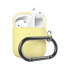 Anti-fall Silicone Charging Box Protective Case with Carabiner for AirPods 2(Yellow) - 1