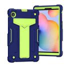 For Huawei MatePad T8 T-shaped Bracket Contrast Color Shockproof PC + Silicone Protective Case(Navy+Green) - 1