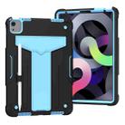 For iPad Air 2022 / 2020 10.9 / iPad Pro 11 T-shaped Bracket Contrast Color Shockproof PC + Silicone Protective Case(Black+Blue) - 1