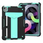 For iPad Air 2022 / 2020 10.9 / iPad Pro 11 T-shaped Bracket Contrast Color Shockproof PC + Silicone Protective Case(Black+Mint Geen) - 1