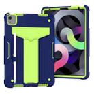 For iPad Air 2022 / 2020 10.9 / iPad Pro 11 T-shaped Bracket Contrast Color Shockproof PC + Silicone Protective Case(Navy+Green) - 1