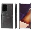 For Samsung Galaxy Note 20 Fierre Shann Retro Oil Wax Texture PU Leather Case with Card Slots(Black) - 1