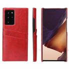 For Samsung Galaxy Note 20 Fierre Shann Retro Oil Wax Texture PU Leather Case with Card Slots(Red) - 1