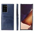 For Samsung Galaxy Note 20 Fierre Shann Retro Oil Wax Texture PU Leather Case with Card Slots(Blue) - 1