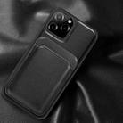 For iPhone 12 mini Mutural Yalan Series Magnetic Design PU + TPU Protective Case with Detachable Card Holder (Black) - 1