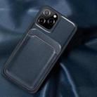 For iPhone 12 mini Mutural Yalan Series Magnetic Design PU + TPU Protective Case with Detachable Card Holder (Dark Blue) - 1