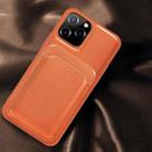 For iPhone 12 mini Mutural Yalan Series Magnetic Design PU + TPU Protective Case with Detachable Card Holder (Orange) - 1