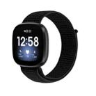 For Fitbit Versa 3 Nylon Loop Watch Band(Black) - 1