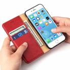 For iPhone SE 2022 / SE 2020 / 8 / 7 Fierre Shann PU Genuine Leather Texture Horizontal Flip Leather Case with Holder & Card Slots & Wallet(Red) - 6
